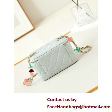 Chanel Lambskin, Resin  &  Gold-Tone Metal Clutch with Chain Bag AP3213 Light Blue 2025